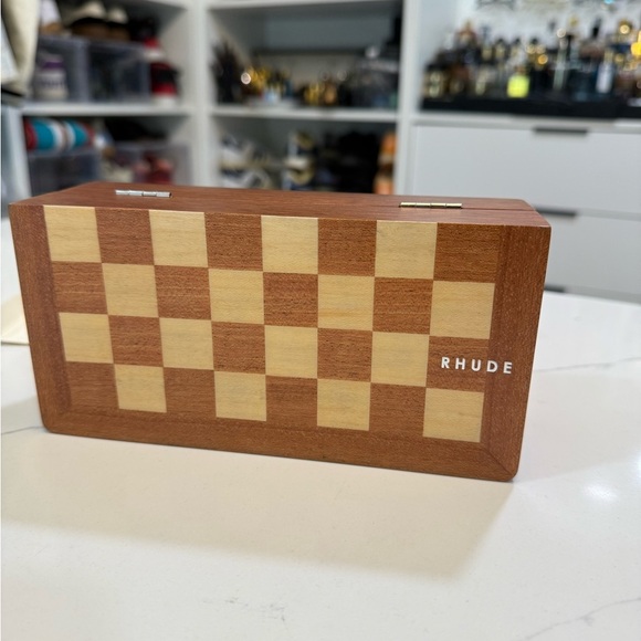 Rhude Wooden Chess Set - Brown and Cream - tobac frames - Picture 1 of 7